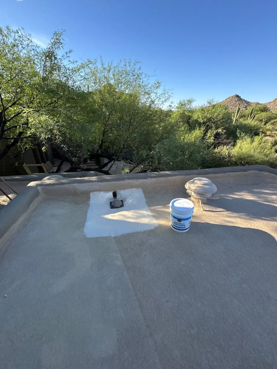Foam roof repair on a commercial building in Phoenix