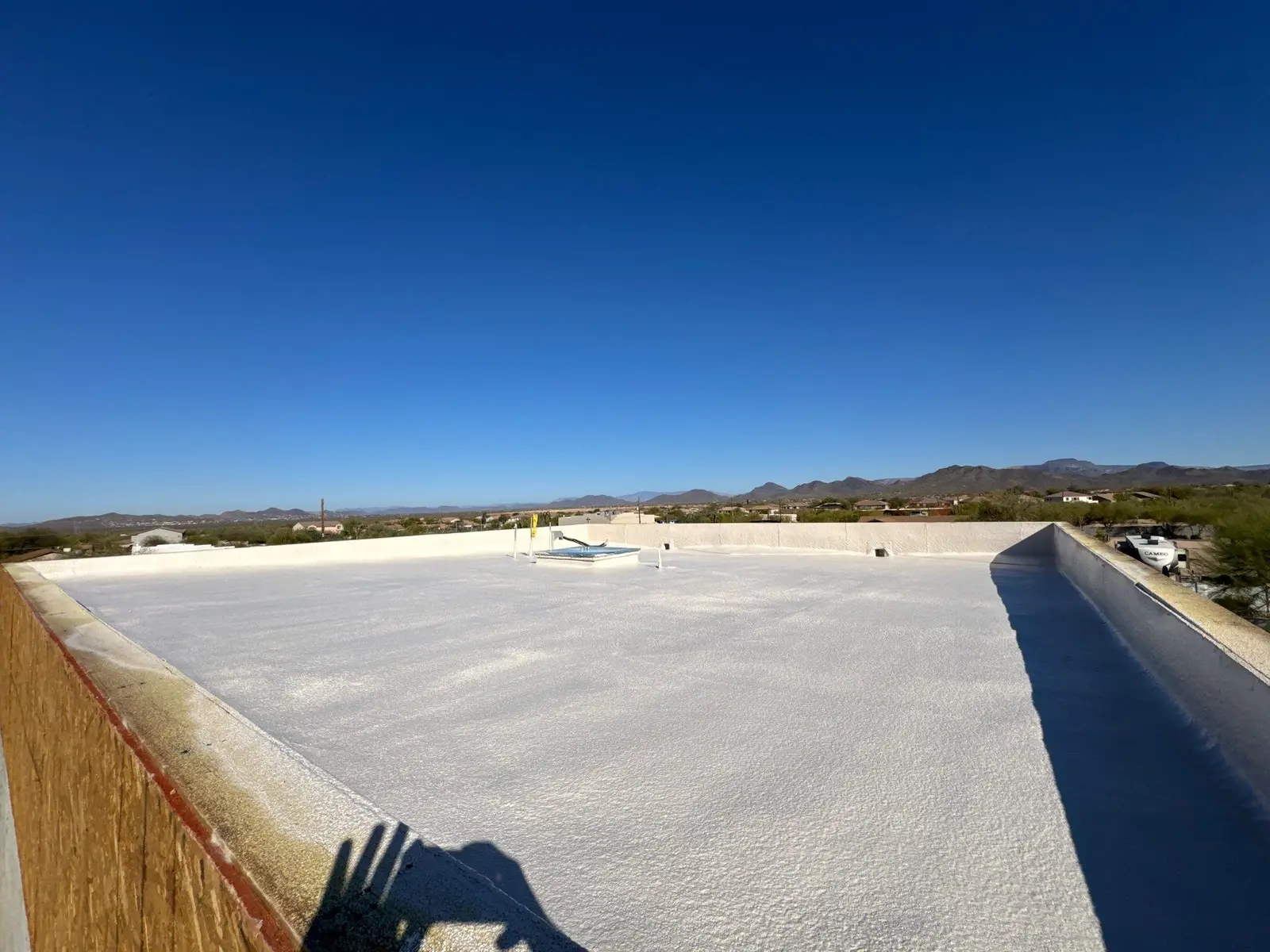 Foam roof on a desert home in Cave Creek