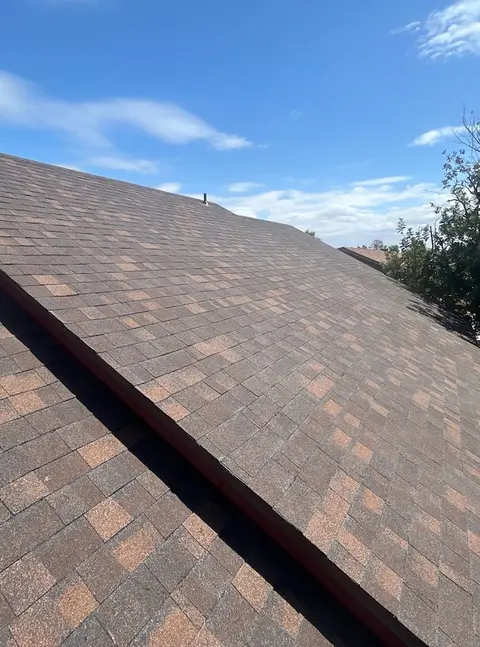 Newly installed architectural shingle roof