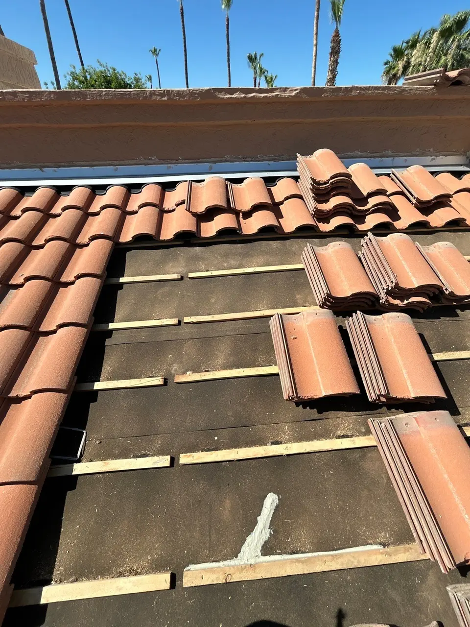 Tile roof remove and reset project in Scottsdale